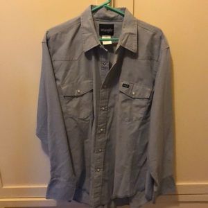Wrangler chambray pearl button shirt
